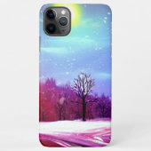 Lebhafte Winterlandschaft mit heller Sonne iPhone Hülle (Rückseite)