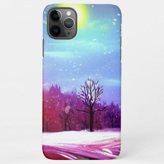 Lebhafte Winterlandschaft mit heller Sonne iPhone 11Pro Max Hülle