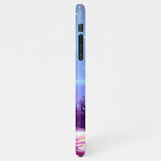 Lebhafte Winterlandschaft mit heller Sonne iPhone Hülle (Linke Seite)