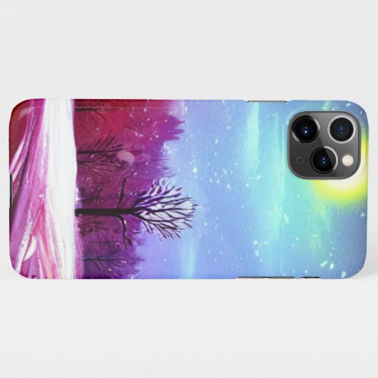 Lebhafte Winterlandschaft mit heller Sonne iPhone Hülle (Rückseite (Horizontal))