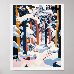 Lebhafte Winterlandschaft Schneewald - Weltkulture Poster
