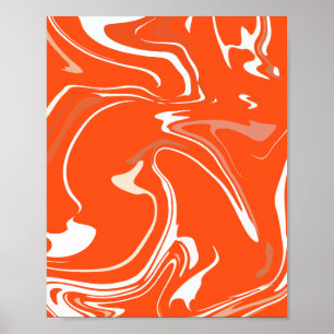 Lebhafte Wirbel der Orangen Abstraktion Poster