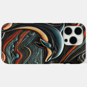 Lebhafte Wirbel Dolphin Relief Case-Mate iPhone Hülle (Rückseite (Horizontal))