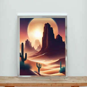 Lebhafte Wüste Landschaft Kunst, Dichtung und Musi Fotodruck