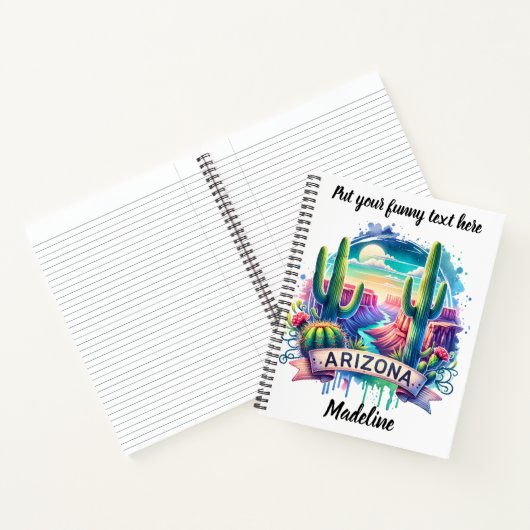 Lebhafte Wüstenlandschaft Arizona Notizblock (Innenseite)