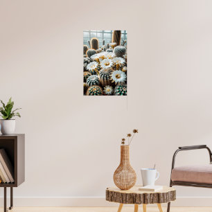 Lebhafte Wüstenlandschaft, hohe Kakteen, stachelig Poster