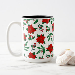 Lebhafte Xmas floral Zweifarbige Tasse