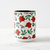 Lebhafte Xmas floral Zweifarbige Tasse (Mittel)