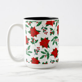 Lebhafte Xmas floral Zweifarbige Tasse
