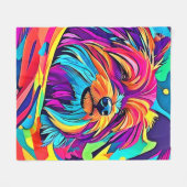 Lebhafte Yorkie Pop Art Fleecedecke (Vorderseite (Horizontal))