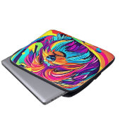 Lebhafte Yorkie Pop Art Laptopschutzhülle (Vorne Knopf)