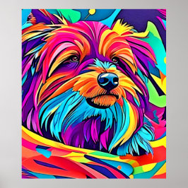 Lebhafte Yorkie Pop Art Poster