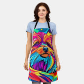 Lebhafte Yorkie Pop Art Schürze (Getragen)
