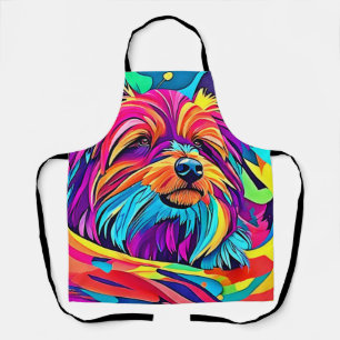 Lebhafte Yorkie Pop Art Schürze