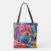 Lebhafte Yorkie Pop Art Tasche (Rückseite)