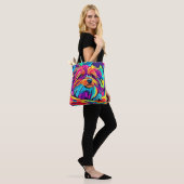 Lebhafte Yorkie Pop Art Tasche (Am Model)
