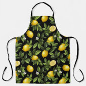 Lebhafte Zitronen im schwarzen Hintergrund Schürze (Vorderseite)