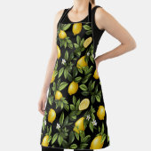 Lebhafte Zitronen im schwarzen Hintergrund Schürze (InSitu)