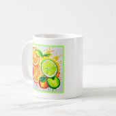 Lebhafte Zitrusfrüchte Splash Art Kaffeetasse (Vorderseite Links)