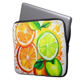 Lebhafte Zitrusfrüchte Splash Art Laptopschutzhülle (Vorderseite Links)