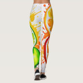 Lebhafte Zitrusfrüchte Splash Art Leggings (Rückseite)