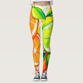 Lebhafte Zitrusfrüchte Splash Art Leggings