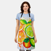 Lebhafte Zitrusfrüchte Splash Art Schürze (Getragen)