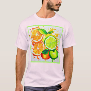 Lebhafte Zitrusfrüchte Splash Art T-Shirt