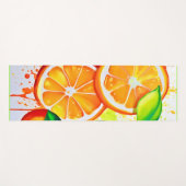 Lebhafte Zitrusfrüchte Splash Art Yogamatte (Vorderseite (Horizontal))