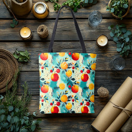 Lebhafte Zitrusfrüchte und Kirsche - Personalisier Tasche