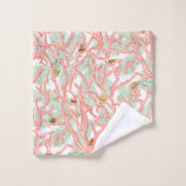 Lebhafte Zweige der Meereskorallen mit Muscheln Badhandtuch Set (Waschlappen)