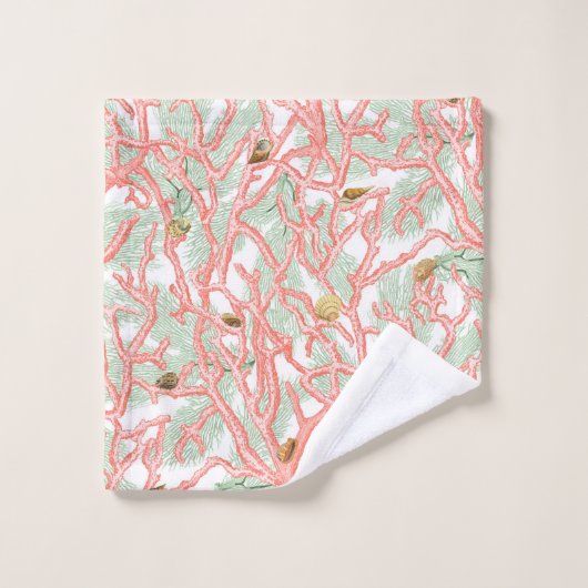 Lebhafte Zweige der Meereskorallen mit Muscheln Badhandtuch Set (Waschlappen)