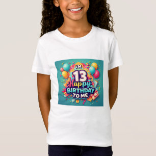 Lebhafter 13. Geburtstag mit farbenfrohen Girls' T-Shirt