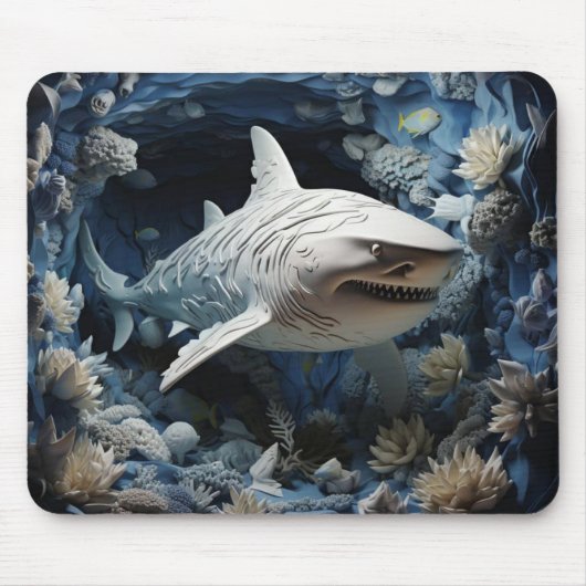 Lebhafter 3D-Hai Mousepad (Vorne)