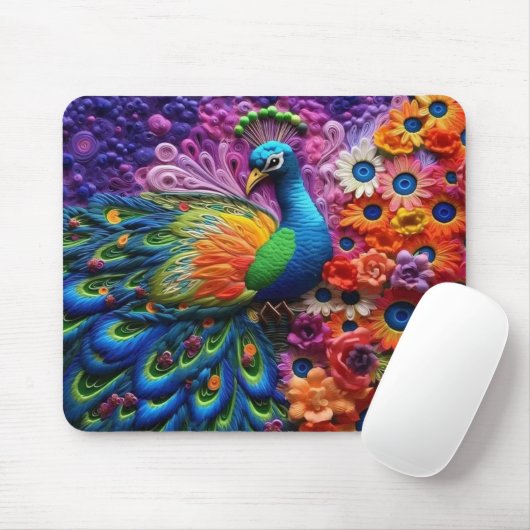 Lebhafter 3D-Peacock Mousepad (Mit Mouse)