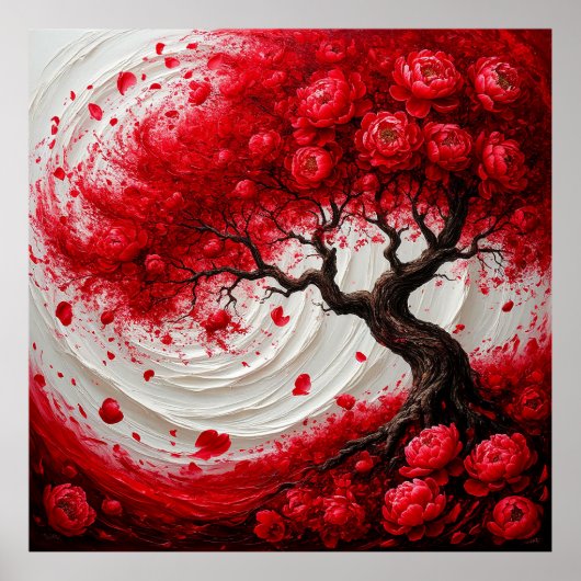Lebhafter Abstrakter Baum mit schwindelerregenden  Poster (Vorne)