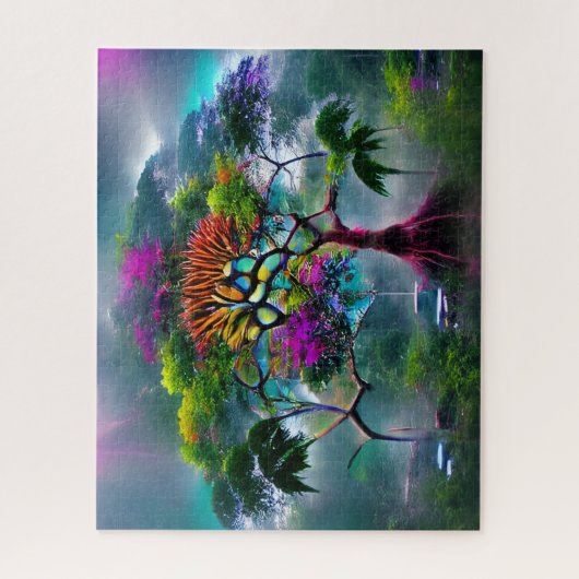 Lebhafter Abstrakter Baum | Schwer Puzzle (Vertikal)