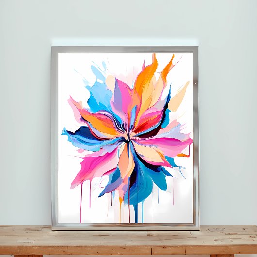 Lebhafter Abstrakter Blumenausdruck Poster