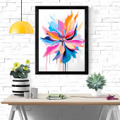 Lebhafter Abstrakter Blumenausdruck Poster
