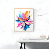 Lebhafter Abstrakter Blumenausdruck Poster