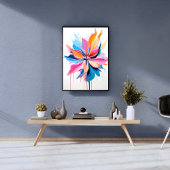 Lebhafter Abstrakter Blumenausdruck Poster
