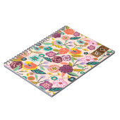 Lebhafter Abstrakter Blumengarten & Blattbotanisch Notizblock (Linke Seite)