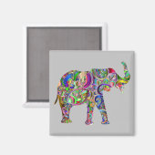 Lebhafter Abstrakter Elefant Magnet (Vorderseite/Rückseite)