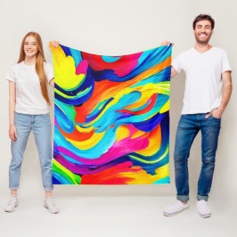 Lebhafter Abstrakter Farbfluss Fleecedecke