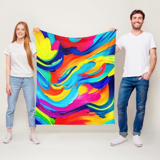 Lebhafter Abstrakter Farbfluss Fleecedecke (Beispiel)