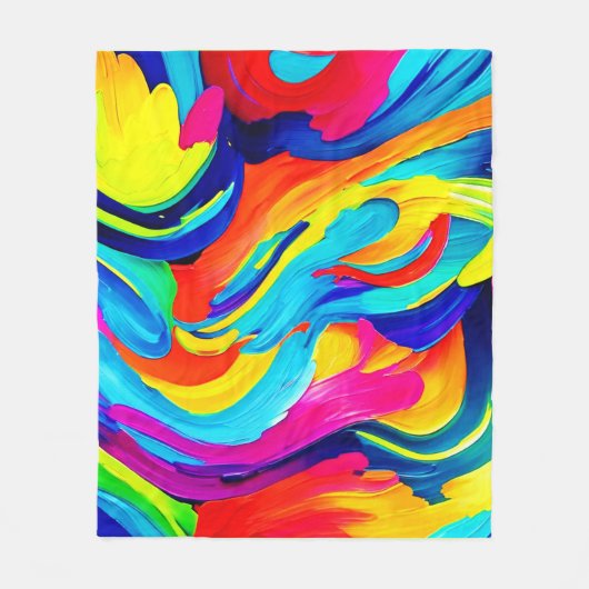 Lebhafter Abstrakter Farbfluss Fleecedecke (Vorderseite)