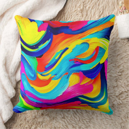 Lebhafter Abstrakter Farbfluss Kissen