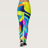 Lebhafter Abstrakter Farbfluss Leggings (Rückseite)
