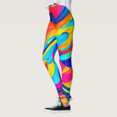 Lebhafter Abstrakter Farbfluss Leggings (Links)