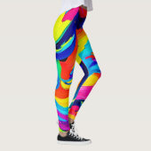Lebhafter Abstrakter Farbfluss Leggings (Rechts)